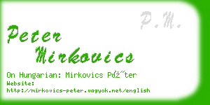 peter mirkovics business card